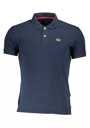 La Martina Blue Cotton Polo Shirt - L