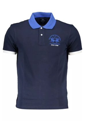 La Martina Blue Cotton Polo Shirt - S