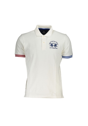 La Martina Elegant White Polo with Contrast Details - L