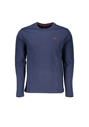 La Martina Regal Blue Crew Neck Embroidered Tee - M