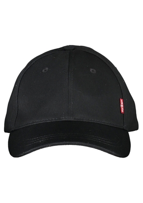 Levi's Sleek Black Cotton Cap with Logo Visor