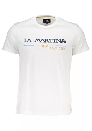 La Martina White Cotton T-Shirt - M