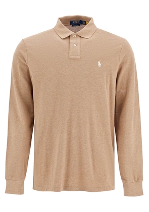 long-sleeved polo shirt - L Brown