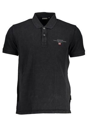 Napapijri Black Cotton Polo Shirt - S