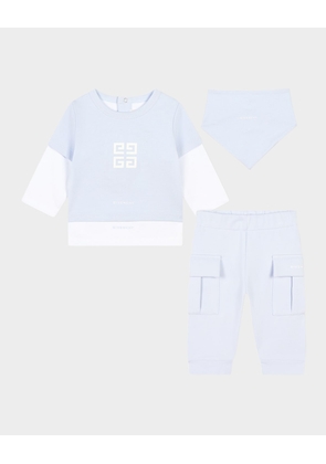 Boy's Logo-Print Three-Piece Set, Size Newborn-6M