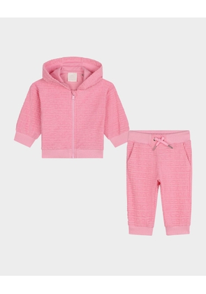 Girl's 4G Embossed Track Suit, Size 12M-3