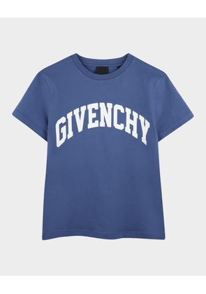 Boy's Curved Logo-Print T-Shirt, Size 8-14