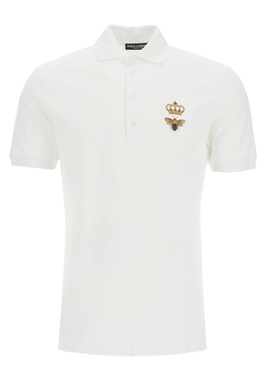 slim fit polo shirt with embroidery - 46 White