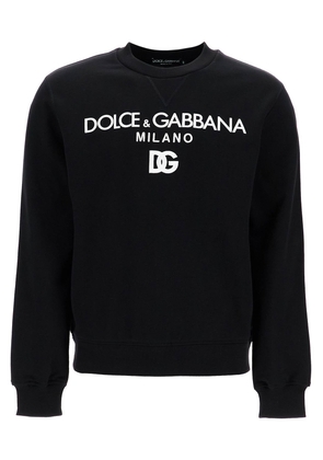 round neck sweatshirt with dg embroidery and lettering - 48 Black