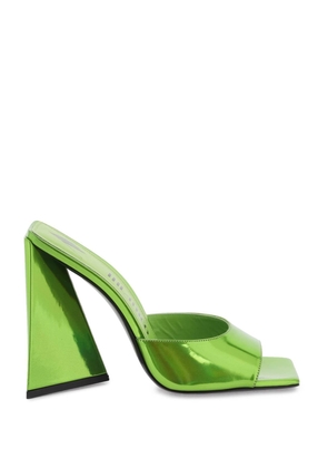 The Attico devon mules in laminated faux patent leather - 36 Green