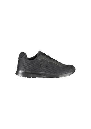 Sergio Tacchini Sleek Black Sneakers with Embroidered Detail - EU40/US7