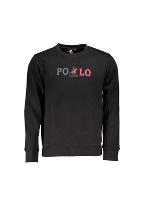 U.S. Grand Polo Chic Crew Neck Fleece Sweatshirt in Black - M