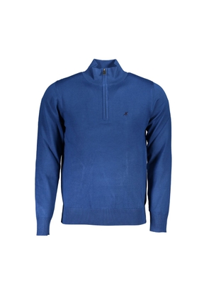 U.S. Grand Polo Elegant Half-Zip Embroidered Blue Sweater - M