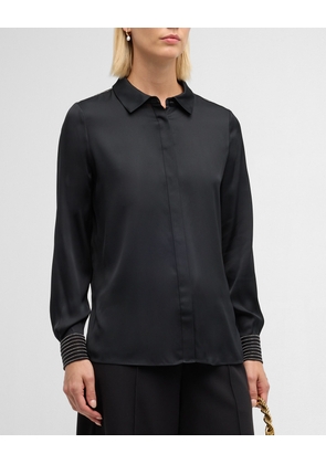 Havana Chain-Trim Silk Blouse