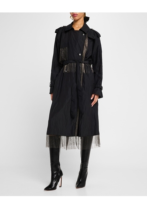 Orly Crinkled Chain Fringe Coat