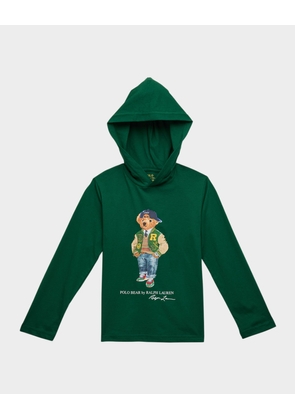 Boy's Hooded T-Shirt W/ Mascot, Size 2-7