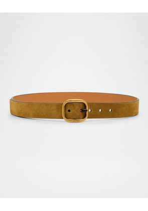 Calf Leather Curved Buckle Belt