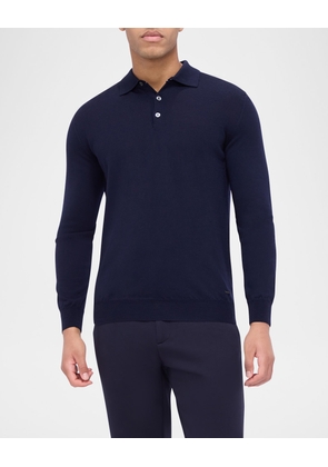 Men's Solid Polo Sweater