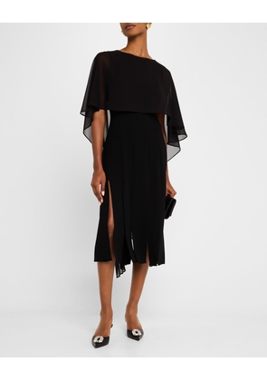 Car Wash Chiffon Cape Midi Dress