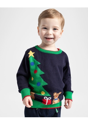 Boy's Sweater W/ Christmas Tree Intarsia, Size 4T-3