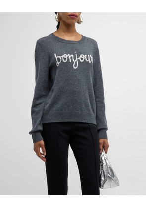 Bonjour Graphic Crewneck Sweater