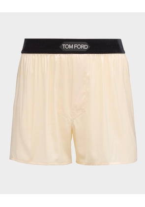 Men's Silk Jacquard Logo Boxers