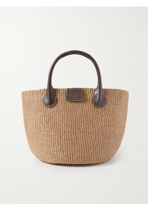 Chloé - + Net Sustain + Eres Palma Leather-trimmed Raffia Tote - Brown - One size