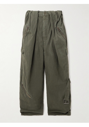 Loewe - Gathered Draped Cotton-canvas Cargo Pants - Green - FR32,FR36,FR38,FR40,FR42