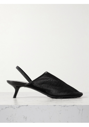 Loewe - Petal Leather-trimmed Mesh Mules - Black - FR35,FR36,FR37,FR38,FR39,FR40,FR41