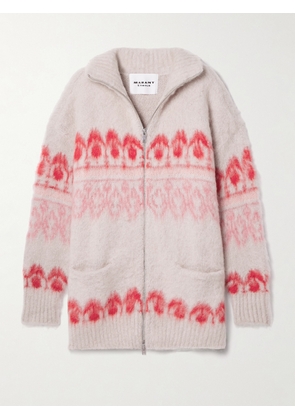 Marant Étoile - Deloris Fair Isle Brushed-knit Cardigan - Pink - FR34,FR36,FR38,FR40