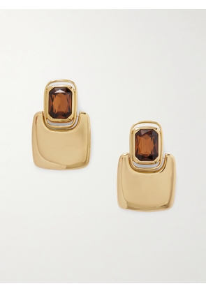 SAINT LAURENT - Gold-tone Crystal Clip Earrings - One size