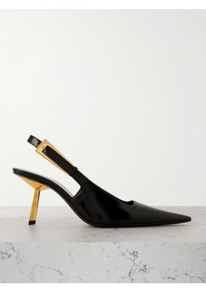 SAINT LAURENT - Lee Leather Slingback Pumps - Black - EU 35,EU 36,EU 37,EU 37.5,EU 38,EU 38.5,EU 39,EU 40,EU 40.5,EU 41