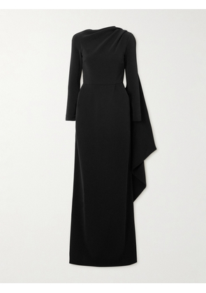 Balenciaga - Cape-effect Open-back Crepe Gown - Black - FR36