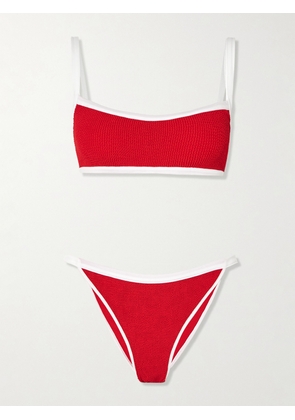 Hunza G - Tyler Seersucker Bikini - Red - Beachwear One Size