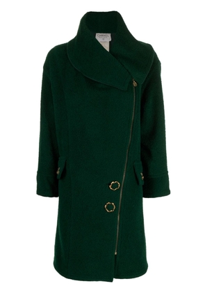 CHANEL Pre-Owned 1994 asymmetric wool coat - Green