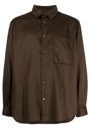 CROQUIS long-sleeve wool shirt - Brown