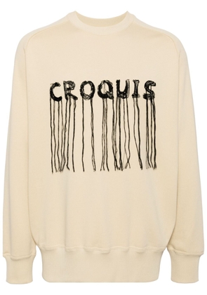 CROQUIS logo-embroidered cotton sweatshirt - Yellow