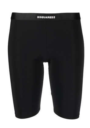 DSQUARED2 logo-waistband cropped leggings - Black