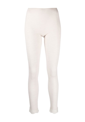 Hanro stretch ribbed-knit leggings - Neutrals