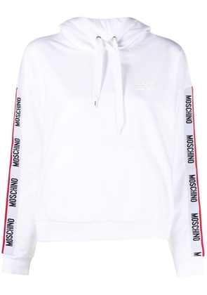 Moschino logo-print sleeve hoodie - White