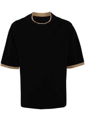 CROQUIS contrast-trim cotton T-shirt - Black