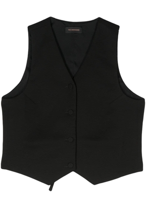 THE ANDAMANE crepe-texture waistcoat - Black