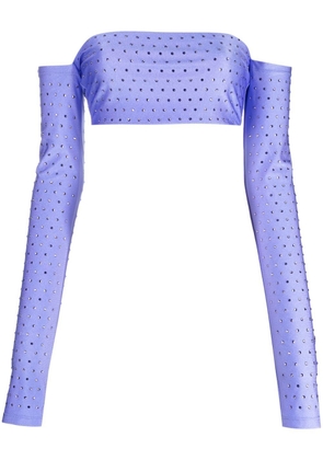 THE ANDAMANE rhinestone-embellished cropped top - Purple