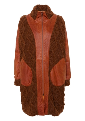 A.N.G.E.L.O. Vintage Cult 2000s knitted-panelling coat - Orange