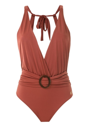 Brigitte draped swimsuit - Brown