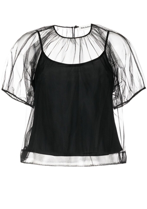 Molly Goddard semi-sheer overlay top - Black