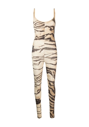 Baserange tiger-print sleeveless jumpsuit - Neutrals