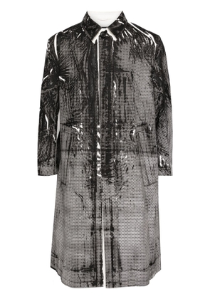 CROQUIS graphic-print coat - Black