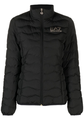 Ea7 Emporio Armani logo-print puffer jacket - Black