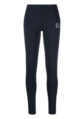 Ea7 Emporio Armani logo-print stretch-cotton leggings - Blue